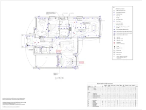 Architectural floor plan showing coordinated design documentation support